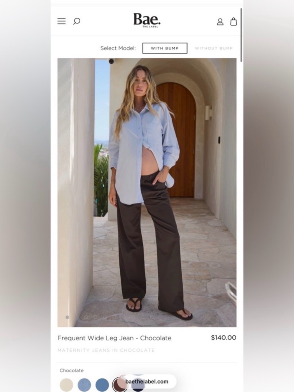 Bae Relaxed Wide Leg Maternity Pants in Deep Chocolate Brown